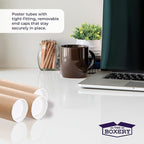 The Boxery Brown/Kraft Shipping, Storage, Posters, Arts, Crafts, Documents, Mailing Tubes 2 inch x48 inch - 50 PACK, Made in the USA, Reusable and Recyclable