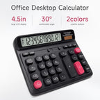 VEWINGL Desktop Calculator, 12-Digit Large LCD Display, Big Computer-Style Keys, Dual Power (Solar & Battery), Auto Sleep Mode, for Office, School, Home & Business 7.5″ x 6.1″ (Black, L)