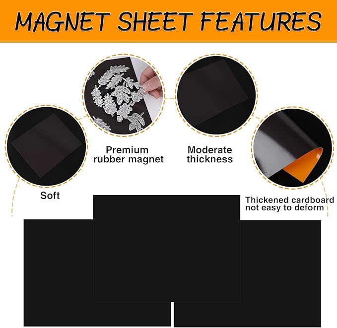 80 PCS Stamp and Die Storage Bag and Rubber Magnetic Sheets, Die Storage Set for Storage Die Cutting, DIY Scrapbooking
