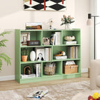 Giantex 8 Cube Bookcase, Freestanding 3-Tier Open Bookshelf, Modern Storage Display Cabinet, Wood Cube Storage Organizer for Living Room, Kid’s Room, Mint Green