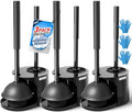 FORASTO 3Pack 2 in 1 Toilet Brush and Plunger Set, Extended Handle Plunger,Toilet Bowl Brush Plunger Set,Bathroom Cleaning Tools,Toilet Brush Plunger Combo,Cleaning Brush,Cleaning Supplies (21inch)