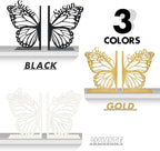 Personalized Butterfly Decorative Book Ends, Heavy Duty Bookends for Shelves, Non-Slip Book Stopper, Metal Modern Bookshelf Decor for Home Office Study Room, Gifts for Readers Color01