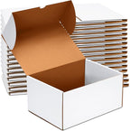 JOWLOT 12x9x6 inch Shipping Boxes Set of 15, White Corrugated Cardboard Box Literature Mailer for Mailing Packing Moving and Storage