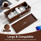 HomeBliss Large Cable Management Box-Stylish Wire Organizer, Wire Concealer and Wire Management Box-Wire Management Box with Protective Sleeve (Black)