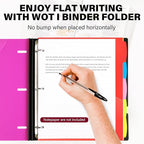 WOT I Telescoping Project Organizer, Refillable Binder with Dividers and Pockets, 13 Pocket Folders, 1 Inch 3 Ring Binder, Pink