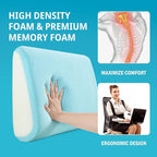 HOMBYS Lumbar Support Pillow for Recliner Chair, Memory Foam Back Support Cushion for Elderly,Extra Large Lumbar Support Pillow,Thick Backrest for Home Reading (Grey, 18“x15 x4)