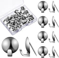 Zhengmy 30 Pcs Metal Cubicle Hooks Fabric Panel Wall Hooks Cubicle Clips Push Pins Picture Hangers for Bulletin Board 20 Lbs Kitchen Office Home Accessories Supplies(Silver)