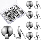 Zhengmy 30 Pcs Metal Cubicle Hooks Fabric Panel Wall Hooks Cubicle Clips Push Pins Picture Hangers for Bulletin Board 20 Lbs Kitchen Office Home Accessories Supplies(Silver)