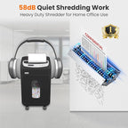 VidaTeco Paper Shredder for Home Office Heavy Duty with 60 Mins Running with US Patented Cutter,Shred CD/Card with Extra Large Bin,AUTO Jam Proof(ETL) (20-Sheet Cross Cut)