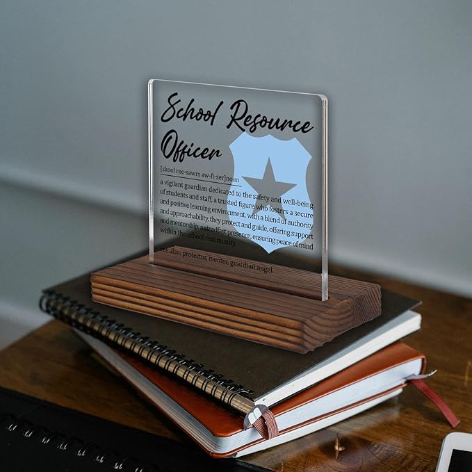 School Resource Officer Gifts, Thank You Appreciation Desk Sign for SROs, Police Officers in Schools, Safety Recognition Plaque for Office Decor Graduation Retirement PA030