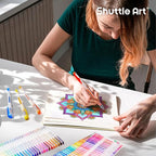 Shuttle Art 260 Pack Gel Pens Set, 130 Colors with 130 Refills for Adults Coloring Books Drawing Crafts Scrapbooking Journaling