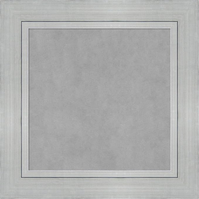 Amanti Art Silver Framed Magnetic Board 27x27 Medium Vision Board for use with Magnets, 100% Metal Sheet to Display Items as Office Decor or for Home Organization in mudroom, Kitchen or Kids Room