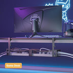 DELAMU 25'' Upgraded Cord Management, No Dill Under Desk Cable Tray with F-Clamp, Metal Cable Management Tray to Under Desk Organizer for Home Office, 1 Pack, Black