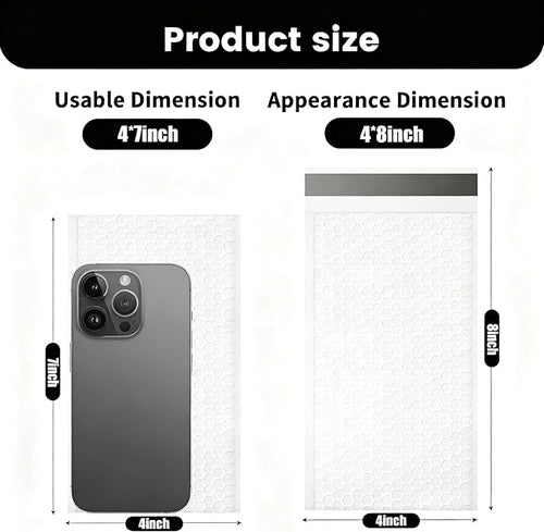 Alilmein 4×8" Inch White Bubble Mailers 50 Pack Small Bubble Mailers Waterproof Padded Envelopes Self Seal Adhesive Shipping Bags for Mailing Cards Jewelry Makeup and Small Business Packaging