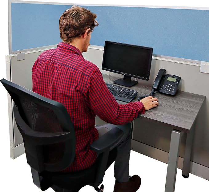 OBEX Acoustical Cubicle Privacy Screen Extender Desk Panel & Office Divider, Add Separation & Block Noise, 12" x 36", Twilight