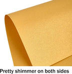 24 Sheets Gold Shimmer Cardstock 8.5 x 11 Metallic Paper, Goefun 80lb Card Stock Pearlescent Paper for Invitations, Birthday, Anniversaries, Card Making