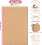 ALKALO 120 Pack Lined Notebook Journals Bulk, A5 College Ruled Composition Notebook, 8.3”x 5.5”, Kraft Cover with Rainbow Spines, 15 Colors 60 Pages for School Office Travel