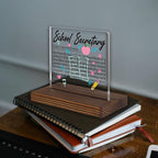 School Secretary Gifts, Thank You Desk Sign for Office Staff, Appreciation Plaque for School Administrative Assistants, Graduation Retirement Office Decor PA032