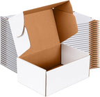 JOWLOT 9x6x4 inch Small Shipping Boxes Set of 25, White Corrugated Cardboard Box Literature Mailer for Mailing Packing Moving and Storage