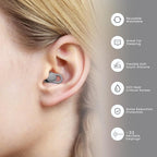Silicone Ear Plugs for Noise Reduction - Reusable Soft Comfortable Earplugs for Sleeping,Noise Sensitivity & Flights -16 Ear Tips in XS/S/M/L, with 2 Travel Boxes - 33dB Noise Cancelling (Grey)