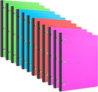 INFUN Telescoping 3 Ring Binder - 12 PCS, Portable 0.75 inch Plastic 3 Ring Binder with Telescoping Spine ，Binders with Foldable Front Cover Holds 8.5" x 11" Paper for School,Office and Homes