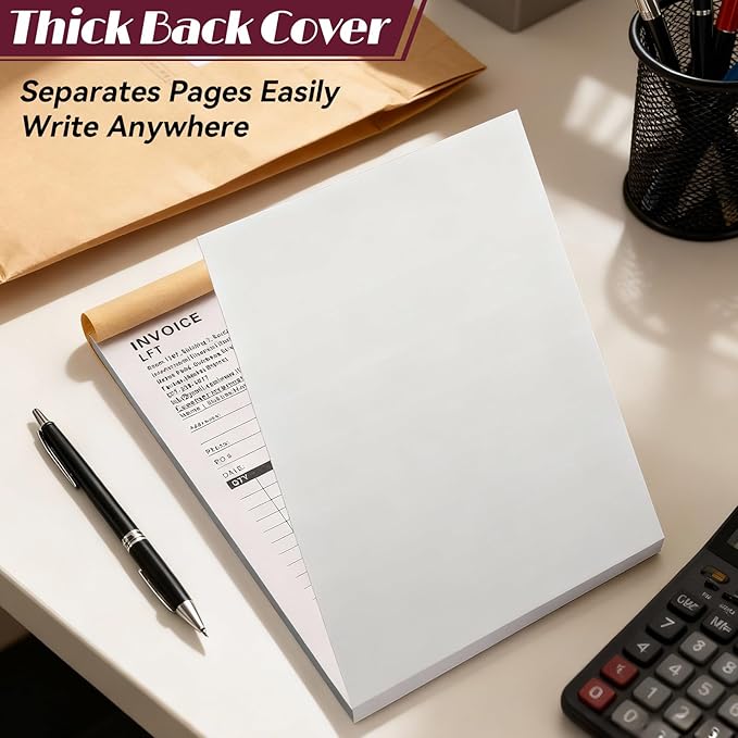 100 Sets Custom 5.7" X 8.5" Invoice Receipt Book, Personalized Duplicate Carbonless Form with Logo/Text, Paper 2-Part/3-Part in Bulk Purchase Orders, Sales Orders, Price Forms (3-Part)
