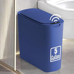 TIPGO 5 Gallon Motion Senor Bathroom Trash Can with Lid, Automatic Garbage Can Touchless, Smart Plastic Waste Basket for Narrow Spaces, Bathroom, Office, Bedroom, Living Room (Blue)