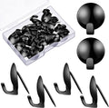 Zhengmy 30 Pcs Metal Cubicle Hooks Fabric Panel Wall Hooks Cubicle Clips Push Pins Picture Hangers for Bulletin Board 20 Lbs Kitchen Office Home Accessories Supplies(Black)
