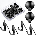 Zhengmy 30 Pcs Metal Cubicle Hooks Fabric Panel Wall Hooks Cubicle Clips Push Pins Picture Hangers for Bulletin Board 20 Lbs Kitchen Office Home Accessories Supplies(Black)