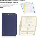 ENGPOW 13 Pocket Expanding File Folder,Fireproof Accordion File Folder Document Organizer with Zipper Closure,Portable Filing Organizer Safe with Colorful Tabs for A4/Letter Size Paper,Files(Blue)