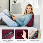 AHUAWA Back Support Pillow for Recliner Chair, Memory Foam Couch Back Cushions Ergonomic Large Lumbar Support Pillow for Lower Back Pain Relief, with Soft Velvet