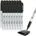 Buecs Permanent Markers, 128 Count Black Permanent Markers, Fine Point, Waterproof & Smear Proof Markers, Quick Drying, Office Supplies for School, Office, Home