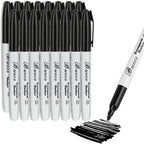 Buecs Permanent Markers, 128 Count Black Permanent Markers, Fine Point, Waterproof & Smear Proof Markers, Quick Drying, Office Supplies for School, Office, Home
