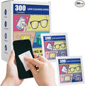 Pre-Moistened Lens Cleaning Wipes, 300 Pcs Cleaning Wipes for Glasses, Computer & Laptops Screens, Smart Phones, Optical Lens, Goggles, and Watch Screen l Quick-Dry and Scratch-Free