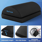 BlissTrends Foot Rest for Under Desk at Work-Versatile Foot Stool with Washable Cover-Comfortable Footrest with 2 Adjustable Heights for Car,Home and Office to Relieve Back,Lumbar,Knee Pain-Black