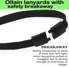 Ollain 25 Pack Breakaway Lanyard with J-Hook Bulk Flat Lanyards for Name tag ID Badges