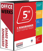 Extra-Large 3-Ring Binder | Heavy-Duty 5-Inch D-Ring Office Organizer | Crystal Clear Overlay View Binder | Archival-Grade Legal Storage | Holds 950+ Sheets | Interior Pockets | Pack of 2