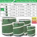 24-Gallon Collapsible Trash Can (19x21 in) Hard-Shell Bottom Leaf Bag,Yard Waste Bags,Garden Debris Bag,RV Camp Waste Bin,Pop-Up Trash Can,Recycling Bin,Laundry Hamper,Lawn Grass Clippings,Weed Barrel