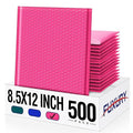 Fuxury 500 Pack Pink Bubble Mailers 8.5x12" Medium Opaque Bubble Envelopes Strong Adhesion Padded Mailer Thick Padded Envelopes for Small Business Mailing Books Clothes Makeup Supplies