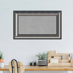 Amanti Art Silver Framed Magnetic Board 18x30 Small Vision Board for use with Magnets, 100% Metal Sheet to Display Items as Office Decor or for Home Organization in mudroom, Kitchen or Kids Room
