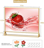 PPH-Sisy Clear Acrylic Sign Holder 11x 8.5 Horizontal Double Sided Gold Frame Flyer Holder for Wedding Table Number Menu Holder (6pcs)