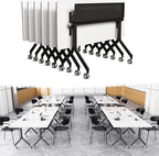 Goakwwuz Conference Room Table, Folding Conference Tables,Thicken Grey Tabletop,Flip Top Wooden Seminar Meeting Room Table for Conference Room Offices (6, Black Drawer, 55.1”)