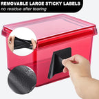 100 Pcs Labels for Storage Bins, 6 x 4 inch Black Large Label Stickers with 1 Liquid Chalk Marker Removable Labels Adhesive Chalkboard Labels Tear Resistant No Residue for School Business Home