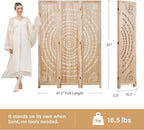 5.6 Ft Folding Room Divider, Portable Privacy Screen & Partition, No Assembly Required for Use as Cat Litter Box Cover, Clutter Hider, Room Separator, 3 Panels (Natural)