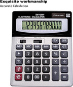 YEBMoo 12 Digit Desktop Calculator with Large LCD Display and Sensitive Button, Dual Solar Power and Battery, Standard Function for Office (YE1200v)