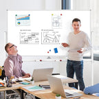 MaxGear Rolling Whiteboard, 72 x 40 Inch Double-Sided Magnetic Dry Erase Board on Wheels, 3 Height Adjustable Mobile Whiteboard with Locking Casters for Office, Classroom, Training
