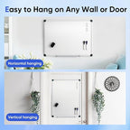 VUSIGN 18" x 12" Small Magnetic Whiteboard for Wall, Dry Erase Board with Silver Frame, Hanging White Board for Office, Home, School, Dorm – Includes Markers, Magnets & Eraser