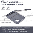 Paper Cutter,Paper Trimmer12" Cutting Length Heavy Duty Guillotine Paper Slicer with Safety Guard and Blade Lock,12 Sheets Capacity,Ideal for Offices,Homes,Printing Shops,Photo Studios (13079GREY)