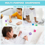 100 Pack Pencil Sharpeners Bulk - Colored Handheld Pencil Crayon Double Hole Sharpener, School Classroom Supplies