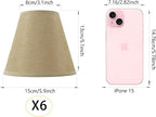 TAaMTYH small lamp shade chandelier shades set of 6，Fabric Lampshade for Wall Lamp，chandelier shades，small table lamps，For Cutting Edge bulbs, Clip-on Fitter Lampshade，3" X 6" X 5"